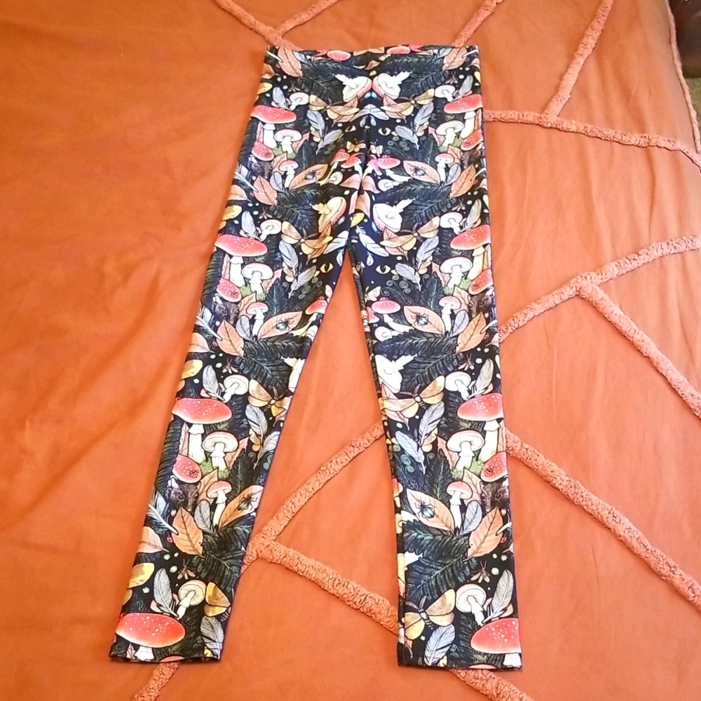 Mushroom Forest Moth print leggings